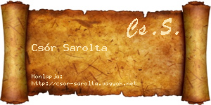Csór Sarolta névjegykártya